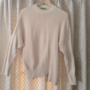 United Colors of Benetton, never worn, S sized cream, asymmetrical sweater